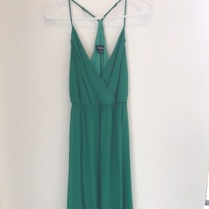 Bebe long green dress